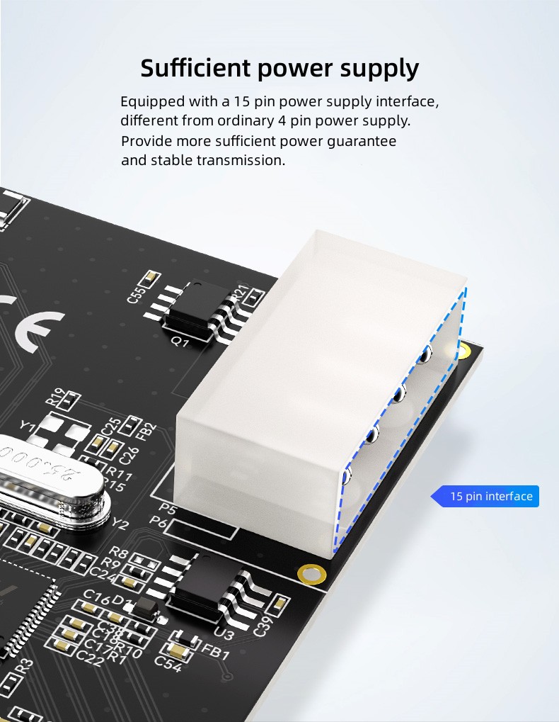 PCI-E إلى USB3.0 4 منافذ HUB