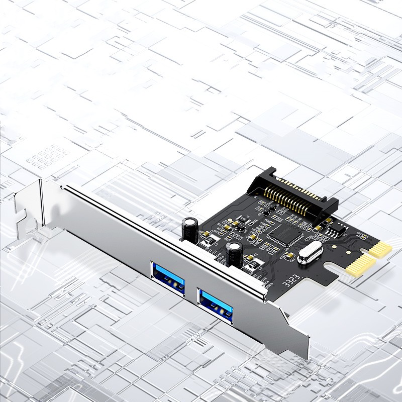 بطاقة توسيع PCI-E إلى 2 منفذ USB 3.0