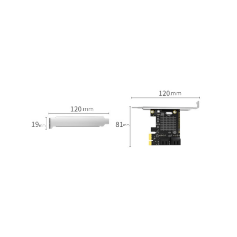 بطاقة توسيع PCI-E إلى 4 منافذ SATA3.0