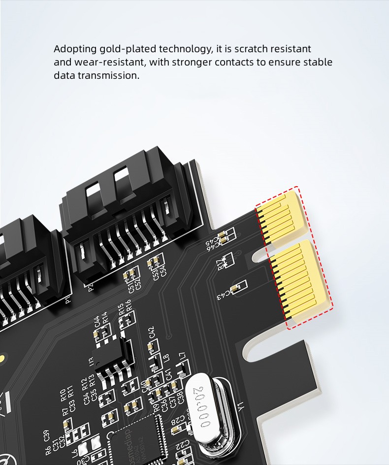 بطاقة توسيع PCI-E إلى 2 منفذ SATA3.0