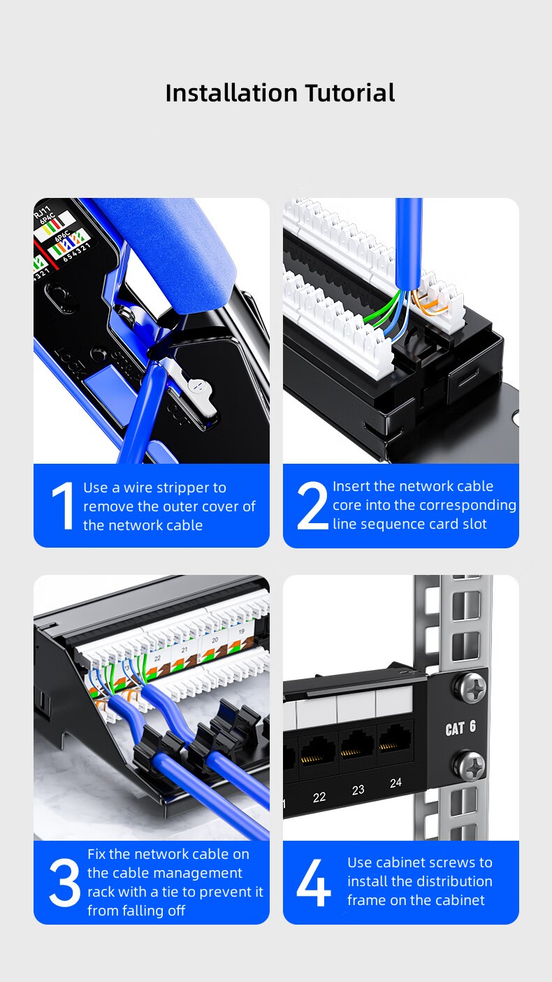 لوحة توصيل CAT6 24 منفذ