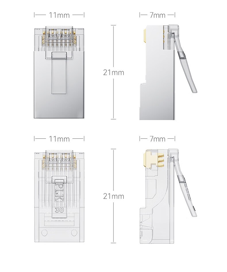 CAT6 رأس كريستال محمي