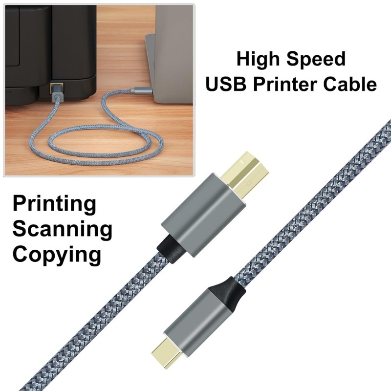 كابل طابعة USB C إلى USB B