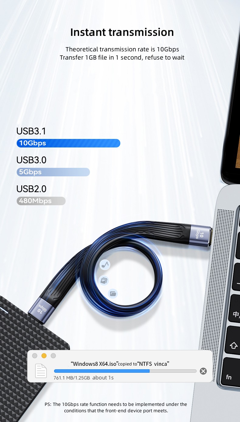 USB3.1 كابل بيانات متعدد الوظائف