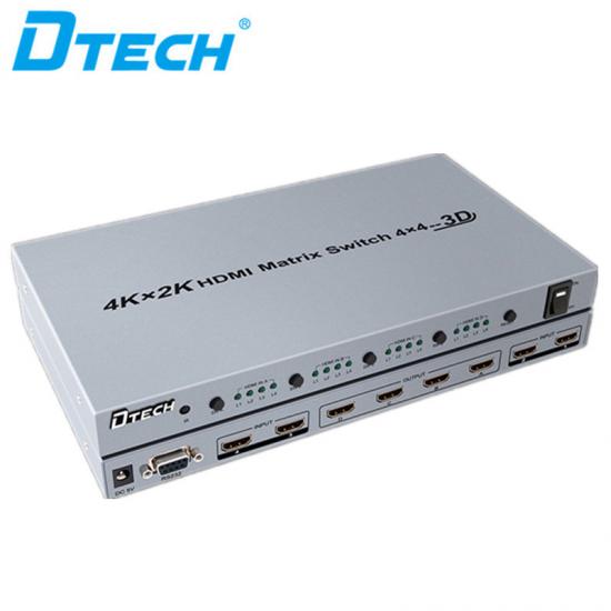 عالية الدقة dtech dt-7444 4k * 2k hdmi matrix switch 4 * 4